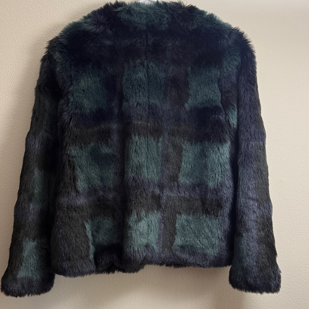 Ann Taylor Dark Green and Black Teddy Jacket - Picture 3 of 3